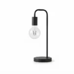 Danny Home TL-019 Bedside Light | Contemporary Matte Black Shepherd's Crook Bare-Bulb Table Lamp – ~20x15x49.5cm
