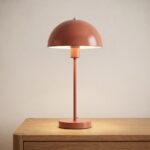 Danny Home Modern Metal Dome Table Lamp (Coral) | Bedside & Reading Desk Light 46.5cm - Image 2