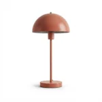 Danny Home Modern Metal Dome Table Lamp (Coral) | Bedside & Reading Desk Light 46.5cm