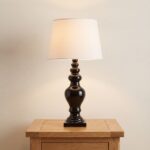 Danny Home TL-036-3 Bedside Light | High-Gloss Black Baluster Urn Ceramic Accent Lamp – ~22x22x42cm - Image 2