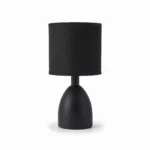 Danny Home Ceramic Table Lamp (Black) | Small Bedside & Reading Desk Light - 23cm