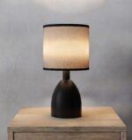 Danny Home Ceramic Table Lamp (Black) | Small Bedside & Reading Desk Light - 23cm - Image 2