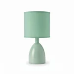 Danny Home Modern Ceramic Table Lamp with Fabric Shade, Mint Green Bedside Nightstand Light for Bedroom & Living Room – 28.5cm