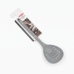 Danny Home 35cm Silicone Cooking Skimmer – Professional Mesh Strainer & Slotted Ladle Spoon, Sleek Slate Gray (DH3822-GREY) - Image 3