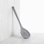 Danny Home 35cm Silicone Cooking Skimmer – Professional Mesh Strainer & Slotted Ladle Spoon, Sleek Slate Gray (DH3822-GREY) - Image 2