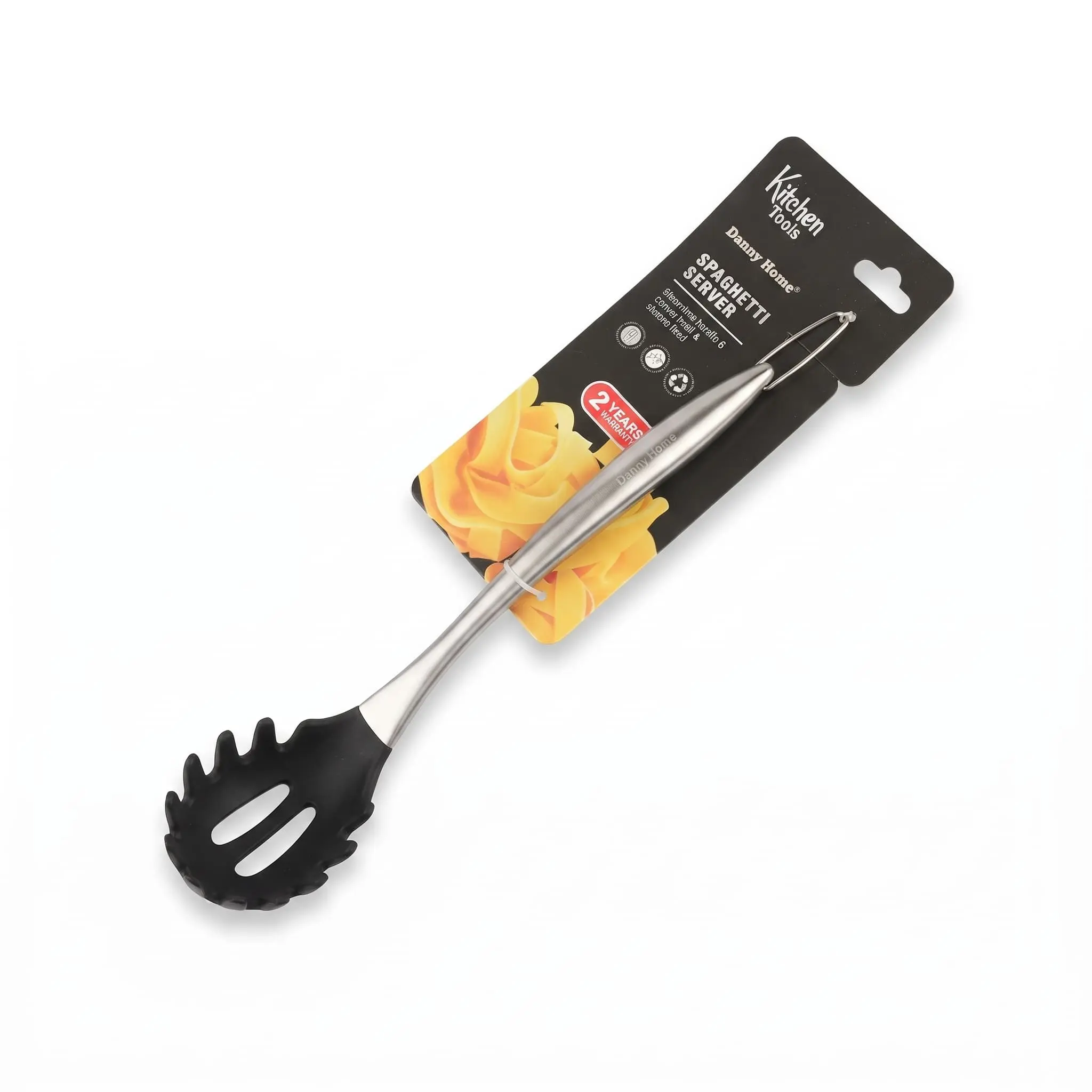 Silicone-Spaghetti-Server-30cm-with-S.S.-Handle_Kitchenware_12173_3.webp Danny Home Silicone Spaghetti Server & Pasta Spoon (30cm) | SKU: DH3962-BLACK - Image 1