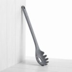 Danny Home 33cm Silicone Spaghetti Server – Premium Pasta Fork & Noodle Strainer Spoon, Modern Slate Gray (DH3820-GREY) - Image 2