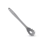 Danny Home 33cm Silicone Spaghetti Server – Premium Pasta Fork & Noodle Strainer Spoon, Modern Slate Gray (DH3820-GREY)