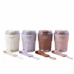 Sitarayuri Matte Pastel Travel Mug 290ml – Double-Wall Vacuum Insulated Stainless Steel Coffee Cup with Silicone Wrist Strap (Model MCM-7)