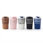 Sitarayuri Patterned Thermal Travel Mug 360ml – Double-Wall Vacuum Insulated Stainless Steel Coffee Cup with Flip-Top Lid (Model MCM-12)