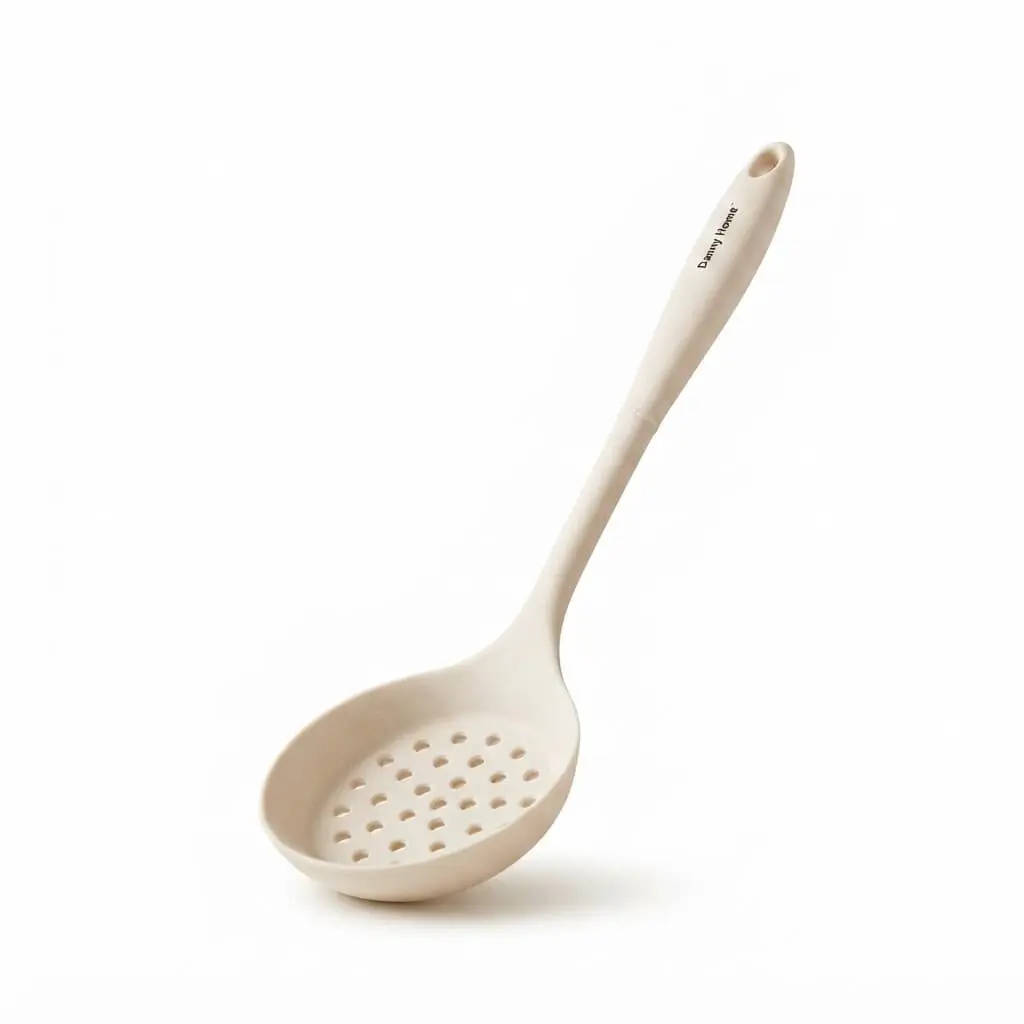 Skimmer-32cm-Silicone_Kitchenware_12191_3.webp Danny Home 32cm Silicone Skimmer Spoon – Heat-Resistant Non-Stick Perforated Strainer Ladle (DH3907-WHITE) - Image 1