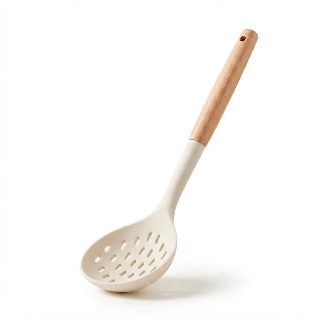 Skimmer-33.5cm-Silicone-wood_Kitchenware_12295_3.webp Danny Home 33.5cm Silicone Kitchen Skimmer Spoon DH3570 - Image 1
