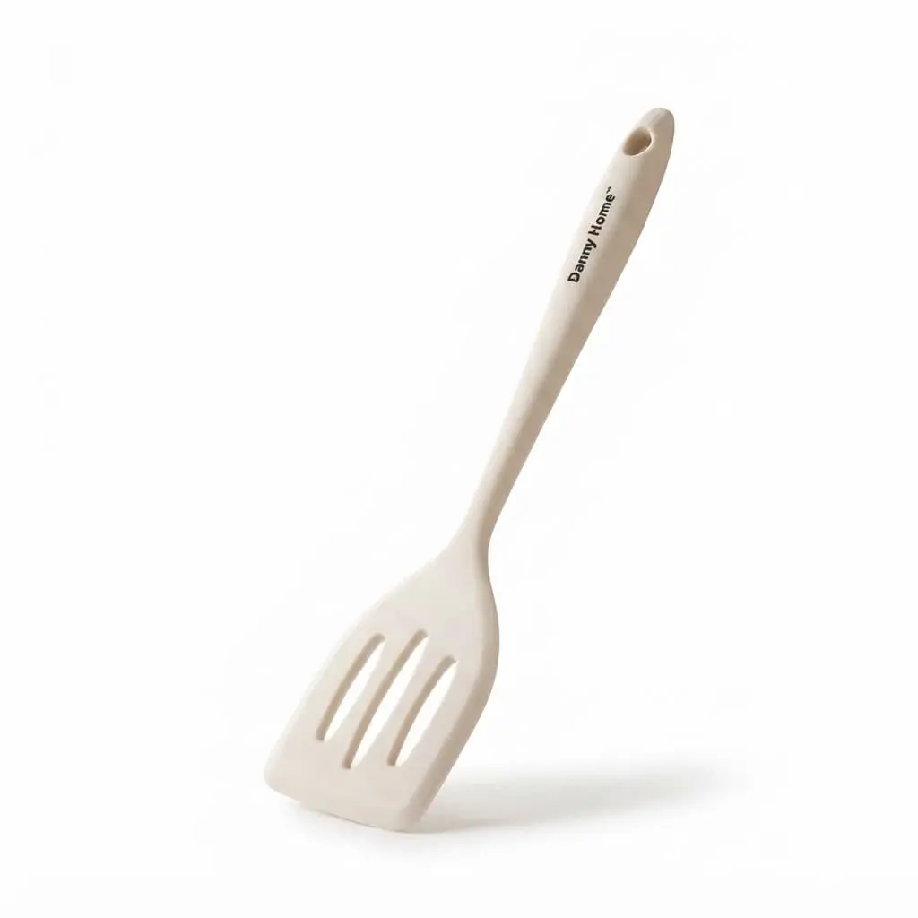 Slotted-turner-21cm-Silicone_Kitchenware_12180_3.webp Danny Home 21cm Silicone Mini Slotted Turner – Compact Non-Stick Egg & Pastry Flipper (DH3900-WHITE) - Image 1