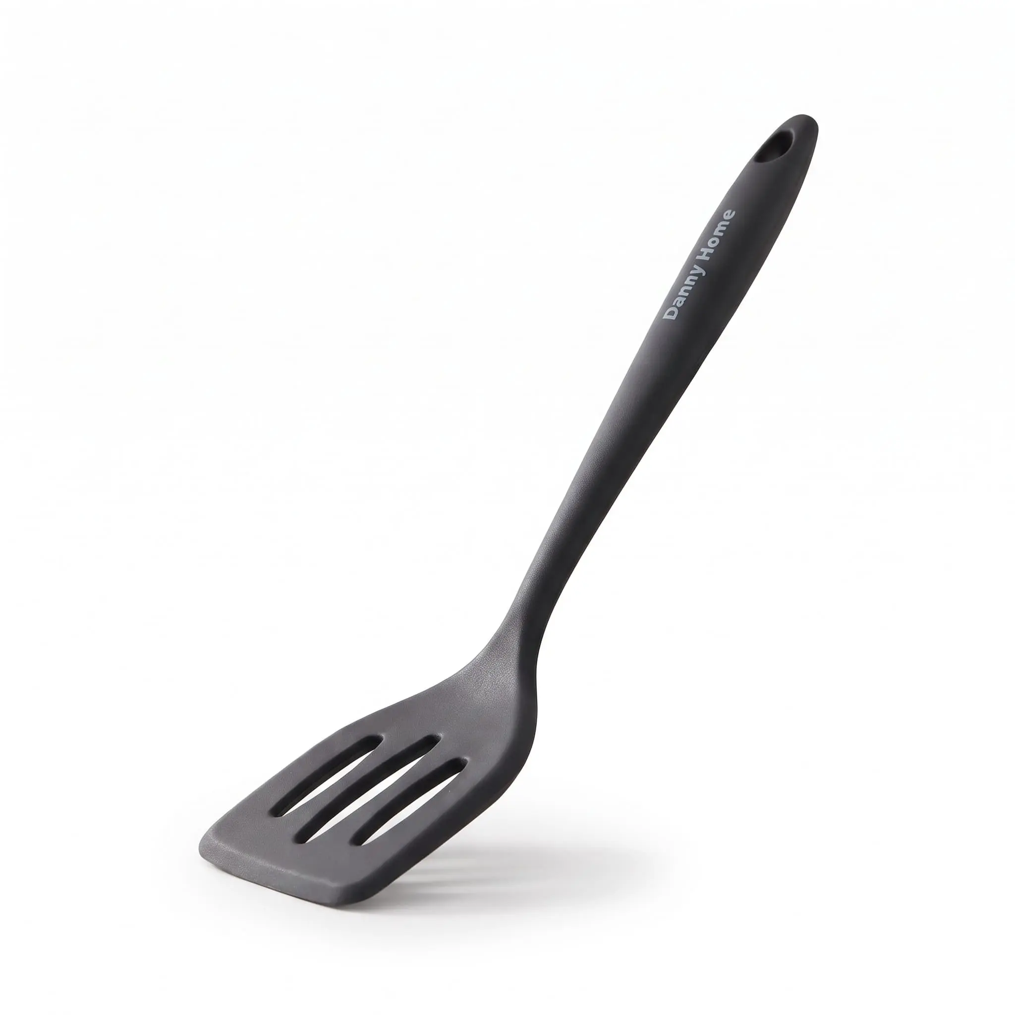 Slotted-turner-21cm-Silicone_Kitchenware_12206_3.webp Danny Home Silicone Mini Slotted Turner Spatula 21cm - DH3900-BLACK - Image 1