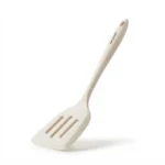 Danny Home 30.5cm Silicone Slotted Turner – Heat-Resistant Non-Stick Fish Slice & Pancake Spatula (DH3585-WHITE)