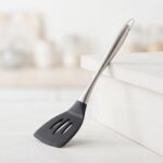 Danny Home Silicone & Stainless Steel Slotted Turner (33cm) | SKU: DH3965-BLACK - Image 2