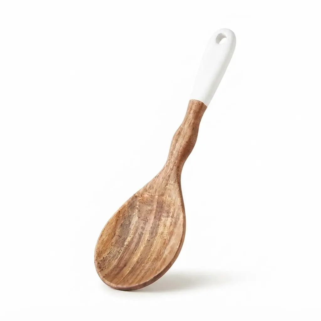 Solid-Spoon-30.5cm-wood_Kitchenware_17688_3.webp Premium 30.5cm Beechwood Solid Serving Spoon – Non-Stick Kitchen Cooking Ladle with White Ceramic Handle Grip (Model DH3681-WHITE) - Image 1