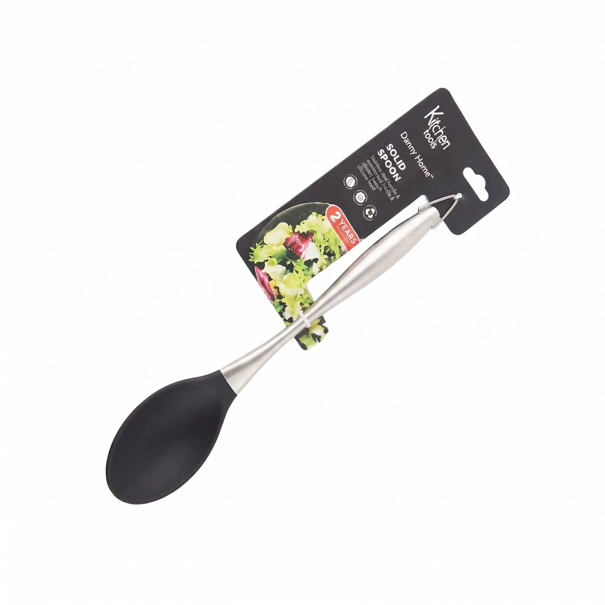 Solid-spoon-32cm-silicone_Kitchenware_12176_3.webp Danny Home Silicone & Stainless Steel Solid Turner (33cm) | SKU: DH3964-BLACK - Image 1