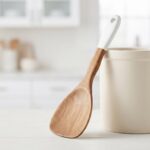 Premium 30.5cm Beechwood Solid Turner – Non-Stick Cooking Paddle Spatula with White Ceramic Handle Grip (Model DH3679-WHITE) - Image 2