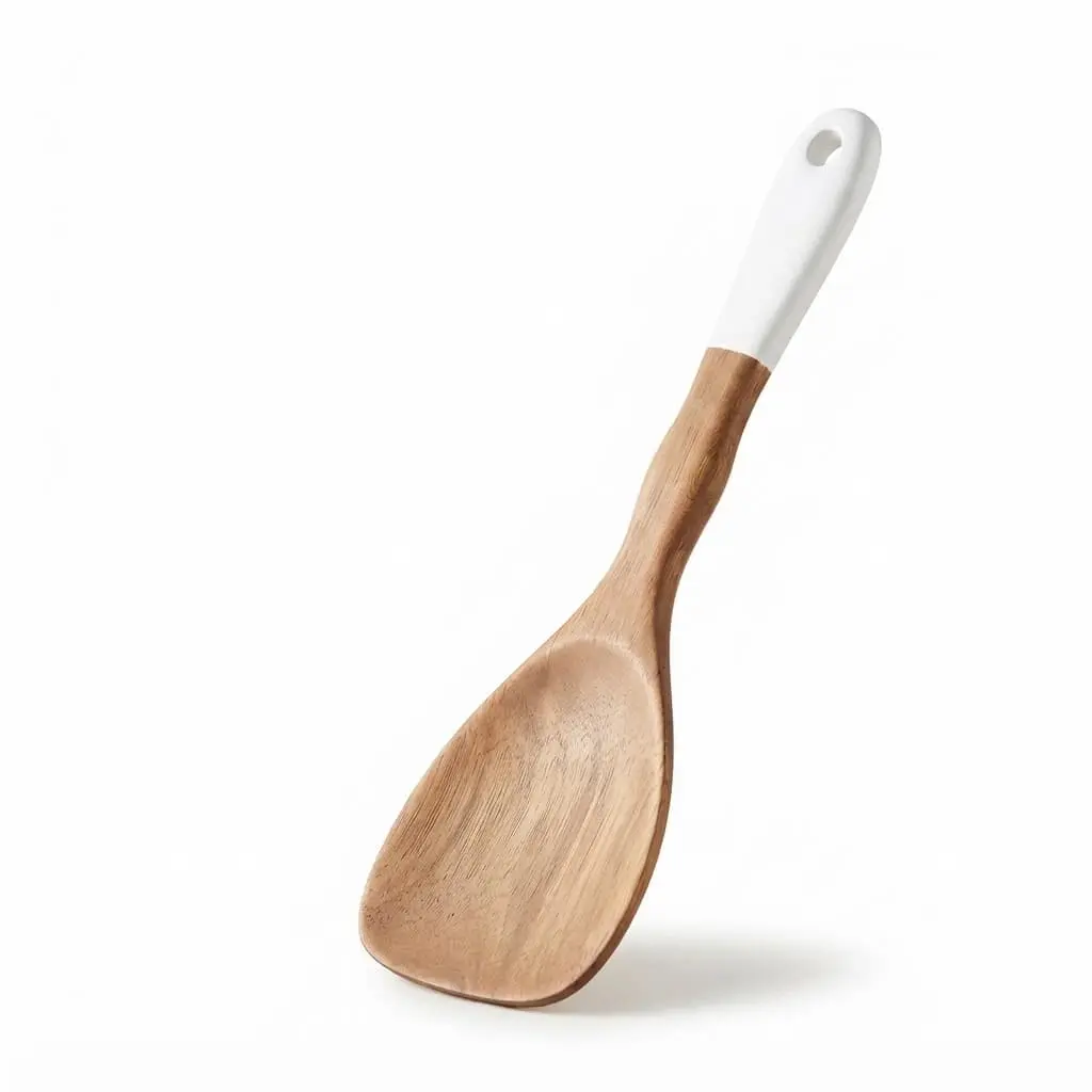 Solid-turner-30.5cm-wood_Kitchenware_12227_3.webp Premium 30.5cm Beechwood Solid Turner – Non-Stick Cooking Paddle Spatula with White Ceramic Handle Grip (Model DH3679-WHITE) - Image 1