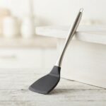 Danny Home Silicone & Stainless Steel Solid Turner (33cm) | SKU: DH3964-BLACK - Image 2