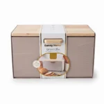 Danny Home Matte Iron Bread Box with Dual-Opening Bamboo Lid (ZYB226)