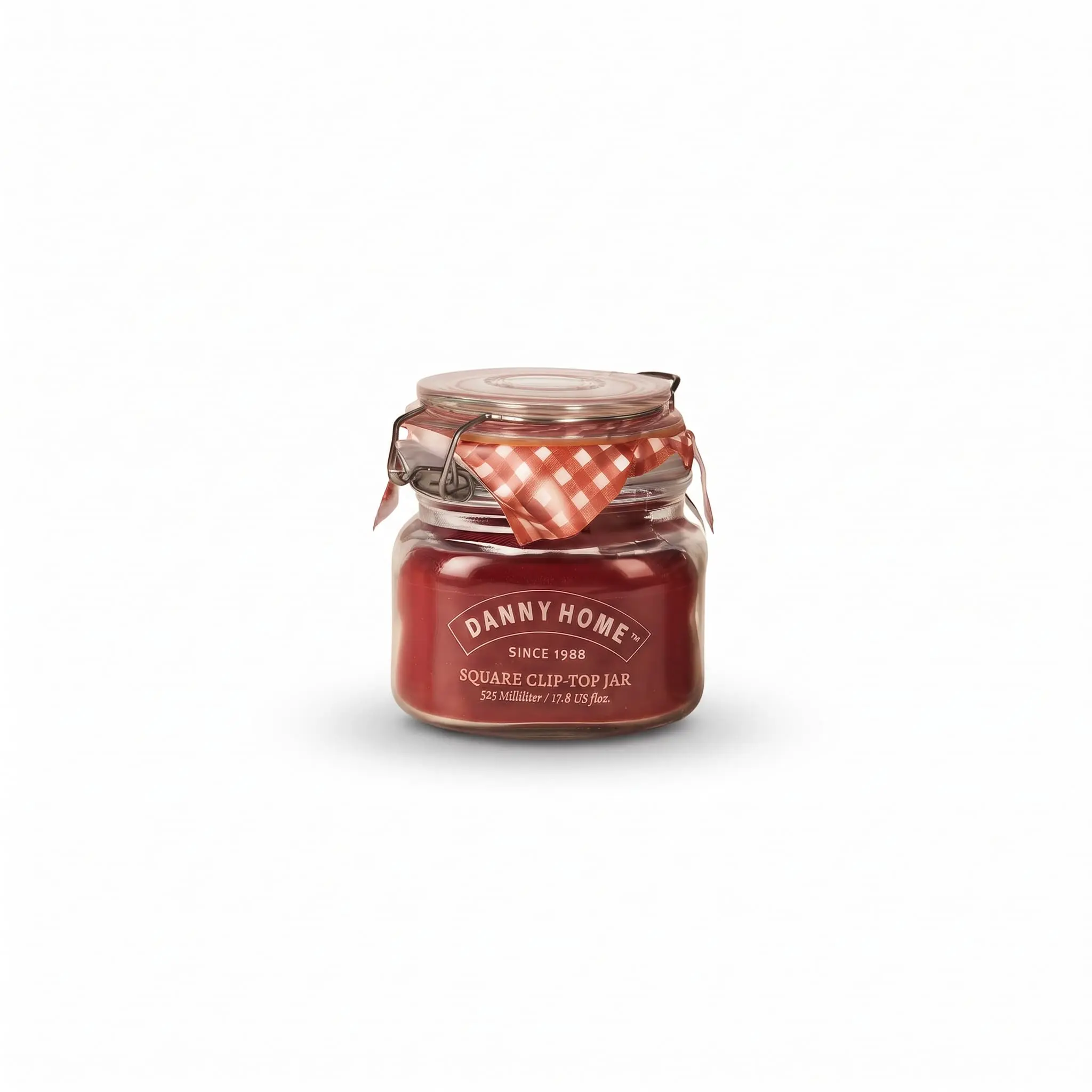Square-clip-top-jar-525ml_Kitchenware_15043_3.webp Danny Home 525ml Clear Glass Mason Storage Jar with Airtight Clip Top Lid - SKU 1966-39 - Image 1