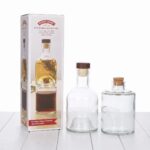 2-Piece Vertical Stackable Clear Glass Cruet Bottle Set with Natural Wood Cork Stoppers - 1966-49 - Image 3
