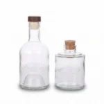 2-Piece Vertical Stackable Clear Glass Cruet Bottle Set with Natural Wood Cork Stoppers - 1966-49