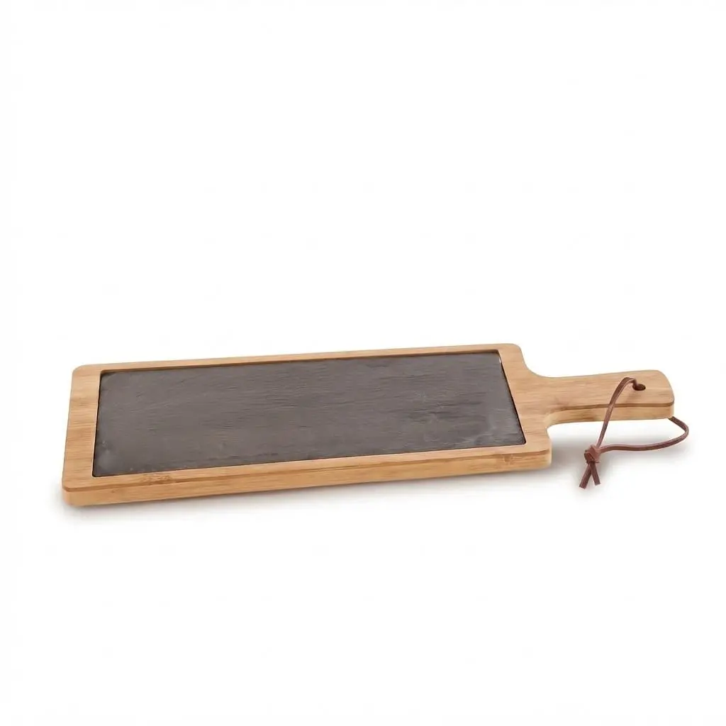 Stone-Wood-Service-Tray-42151.5cm_Kitchenware_11664_3.webp Danny Home Slate & Wood Long Paddle Serving Board (42x15cm) | SKU: CZT44-28 - Image 1