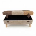 Patchwork Tufted Storage Ottoman Bench with Tapered Legs | SKU: 21999334-S - Image 2