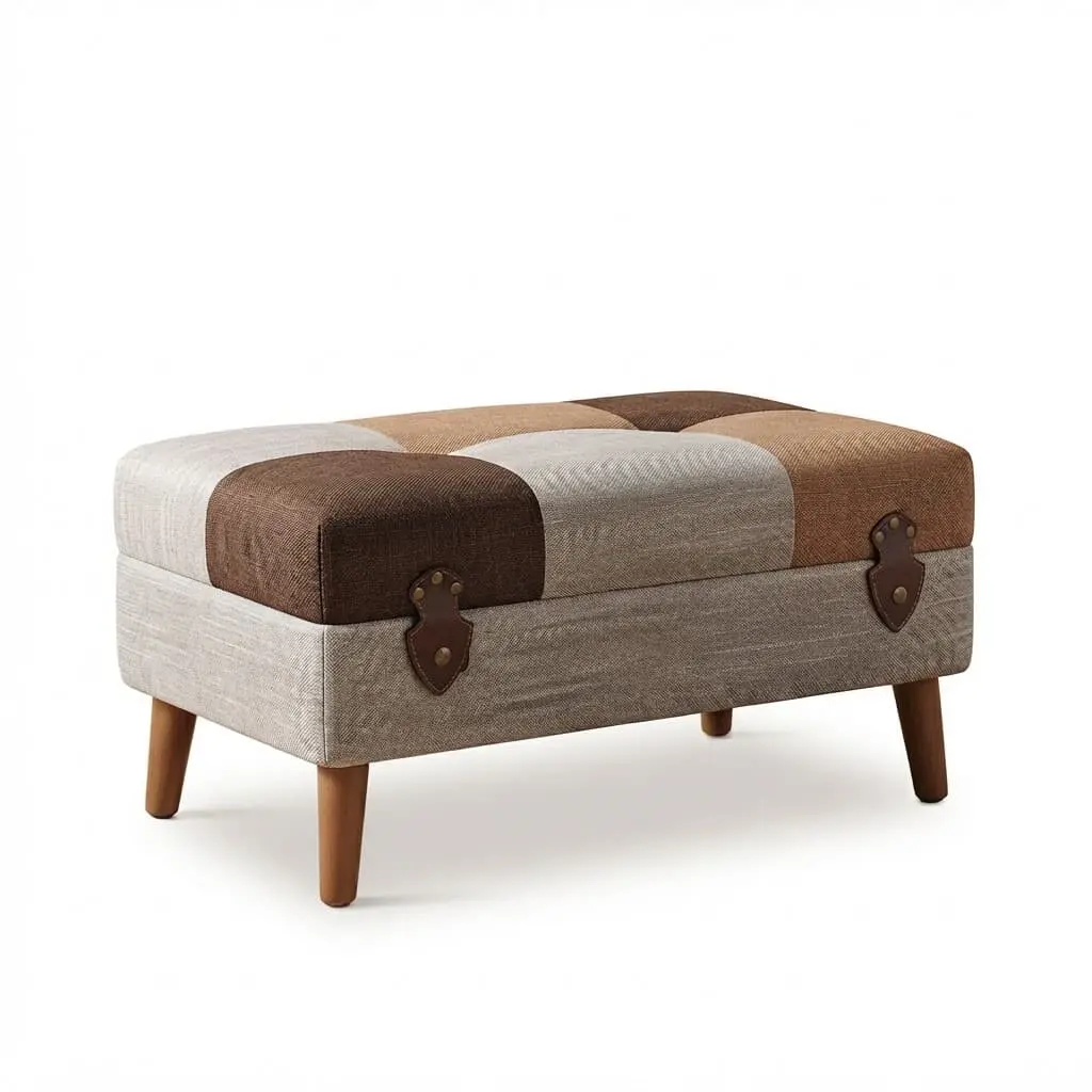 Storage-Bench-SMALL-713533-cm_Furniture-Lighting_17308_3.webp Patchwork Tufted Storage Ottoman Bench with Tapered Legs | SKU: 21999334-S - Image 1