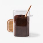 1400ml Square Borosilicate Glass Storage Canister – Eco-Friendly Pantry Organizer Jar with Airtight Bamboo Lid and Wooden Spoon (1966-75S) - Image 2