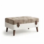 Two-Tone Tufted Storage Ottoman Bench with Wooden Legs | SKU: 21999337-S