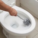 11.5x36cm Stainless Steel Toilet Brush with Round Storage Caddy and Durable Scrubbing Bristles (DM23-053) - Image 2