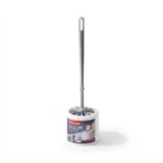 11.5x36cm Stainless Steel Toilet Brush with Round Storage Caddy and Durable Scrubbing Bristles (DM23-053)
